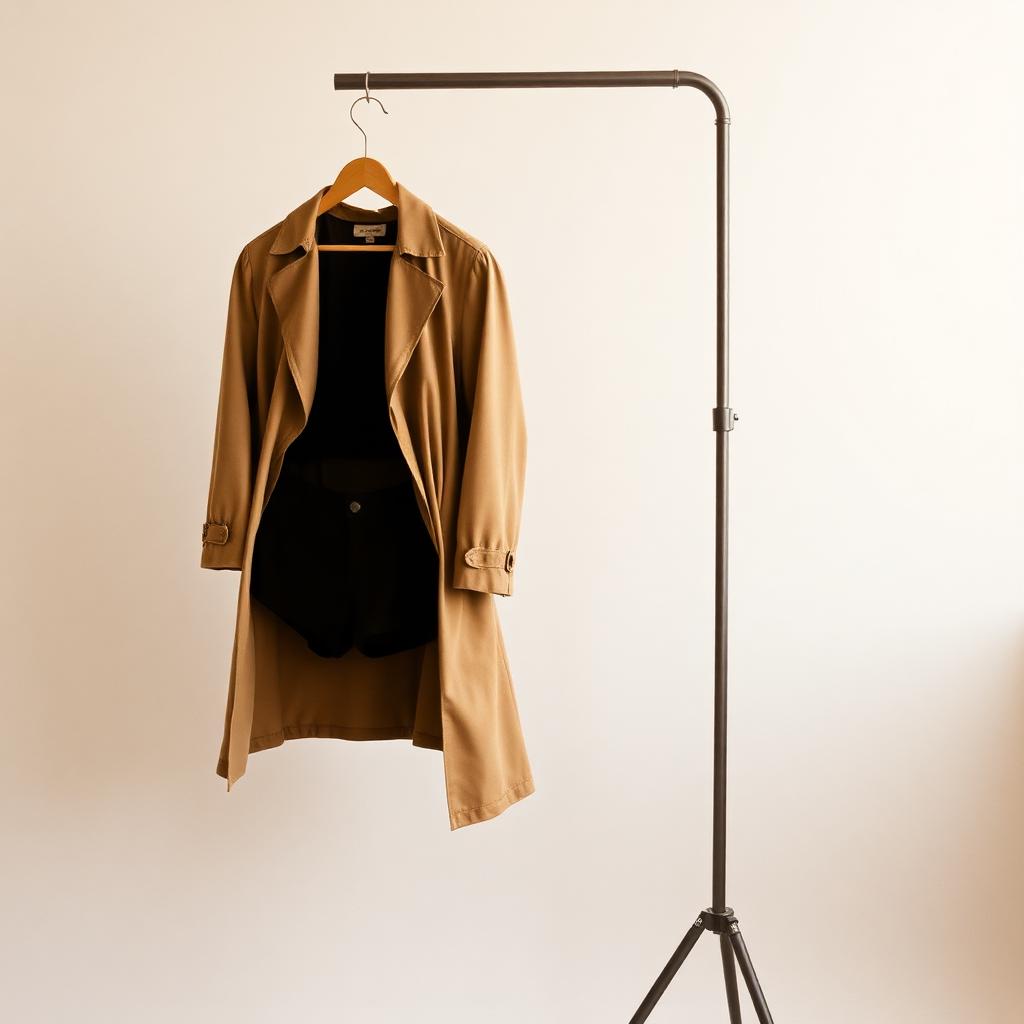 Biker shorts & trench coat